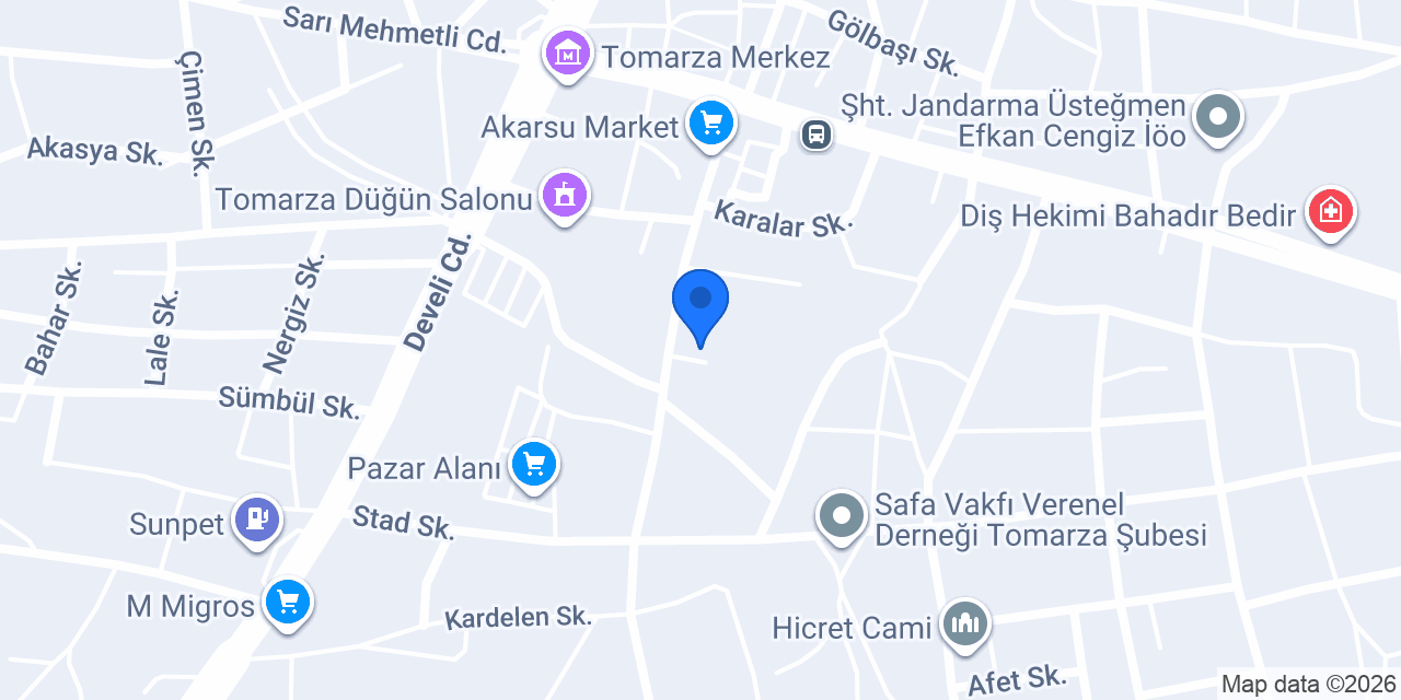 Tomarza İlçe Milli Eğitim Müdürlüğü konumu