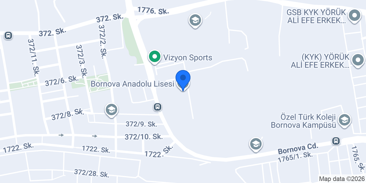 Bornova Anadolu Lisesi konumu