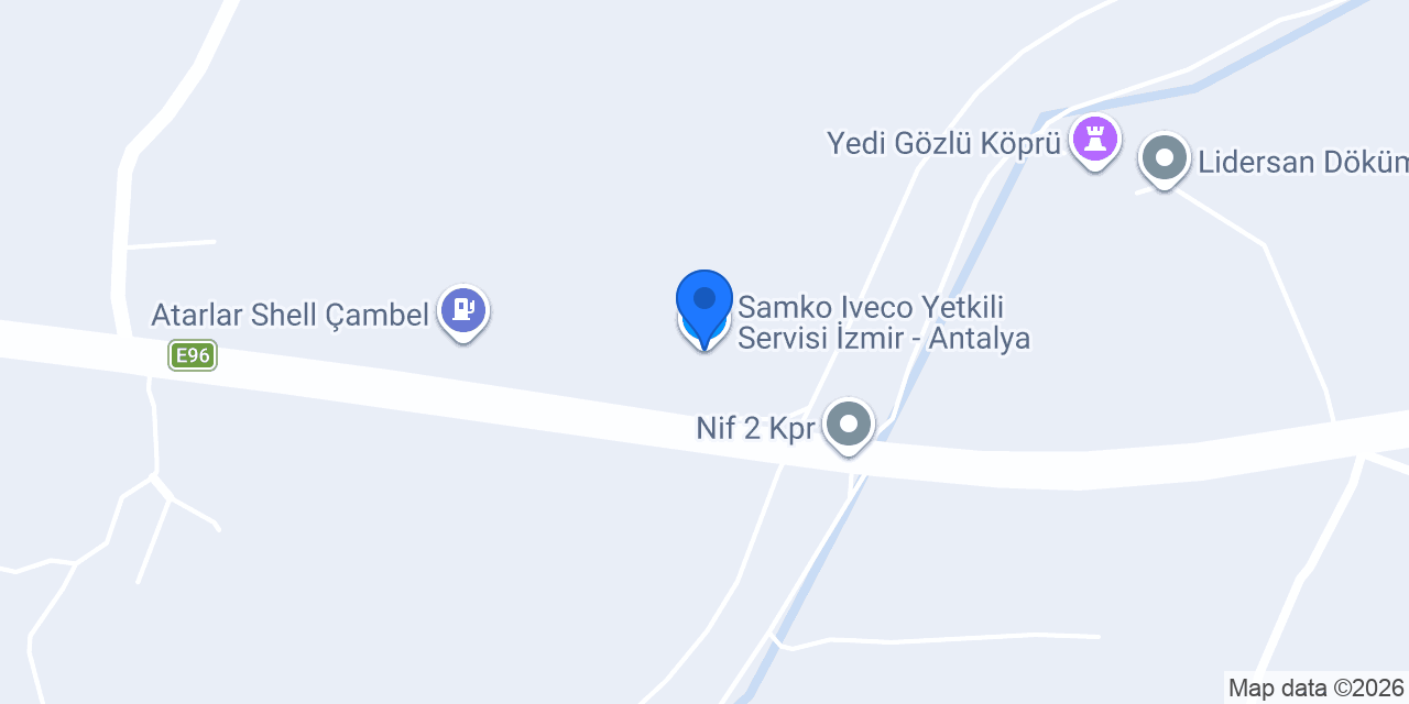 Samko Iveco Yetkili Servisi İzmir - Antalya konumu