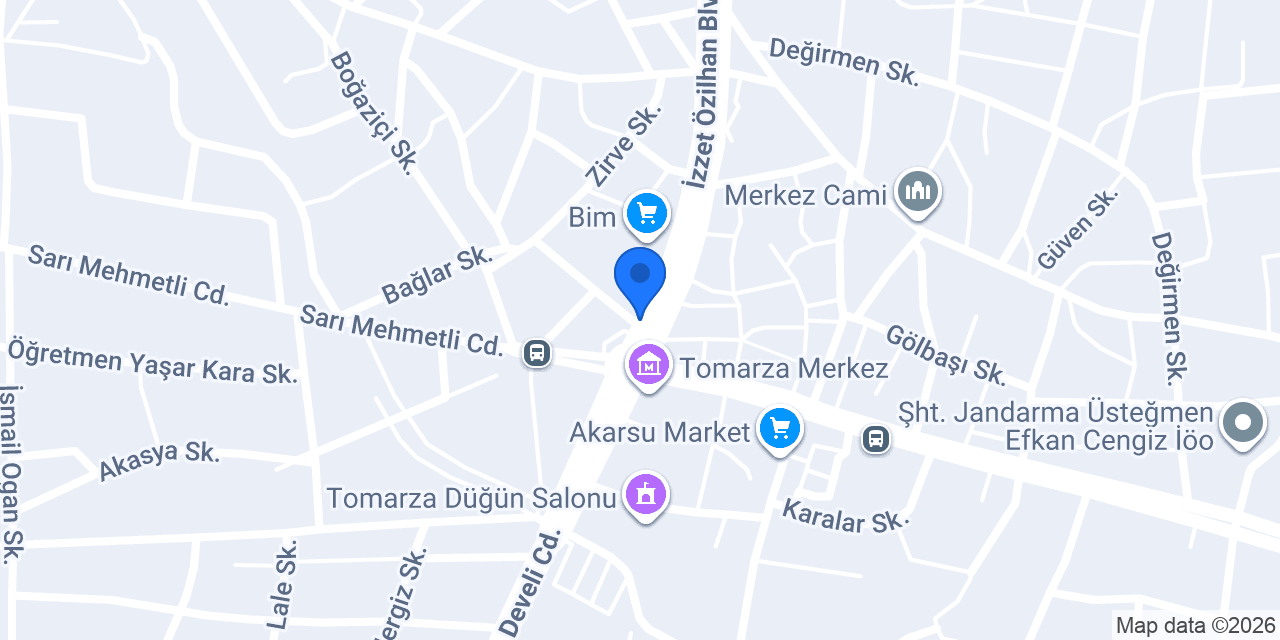 Benian Pastanesi Tomarza Şube konumu