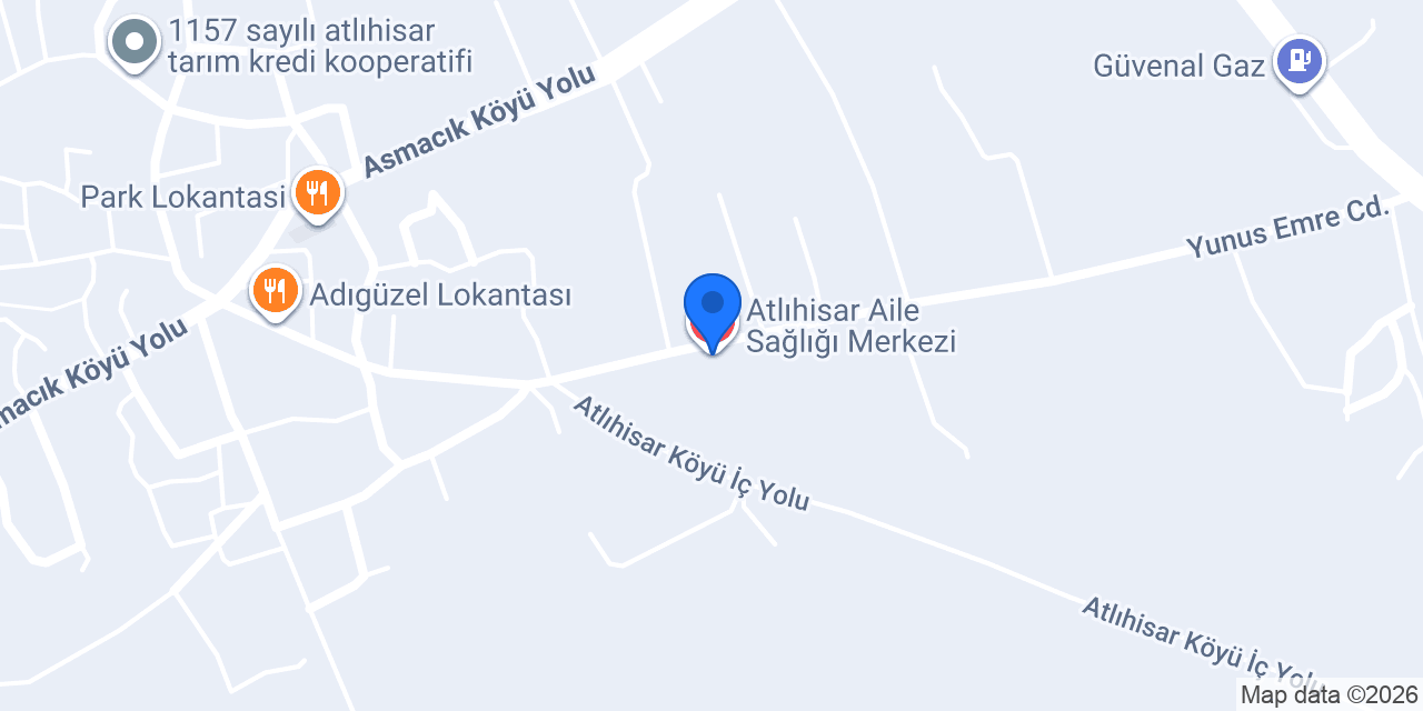 Atlıhisar Aile Sağlığı Merkezi konumu