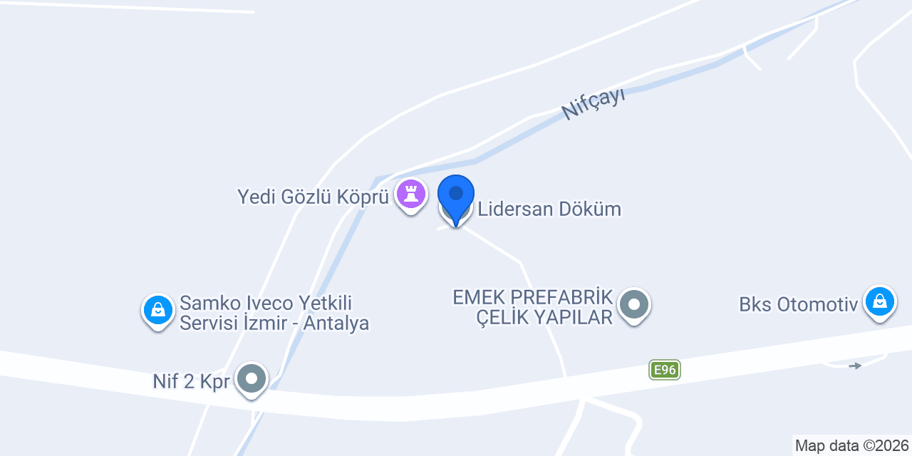 Lidersan Döküm konumu