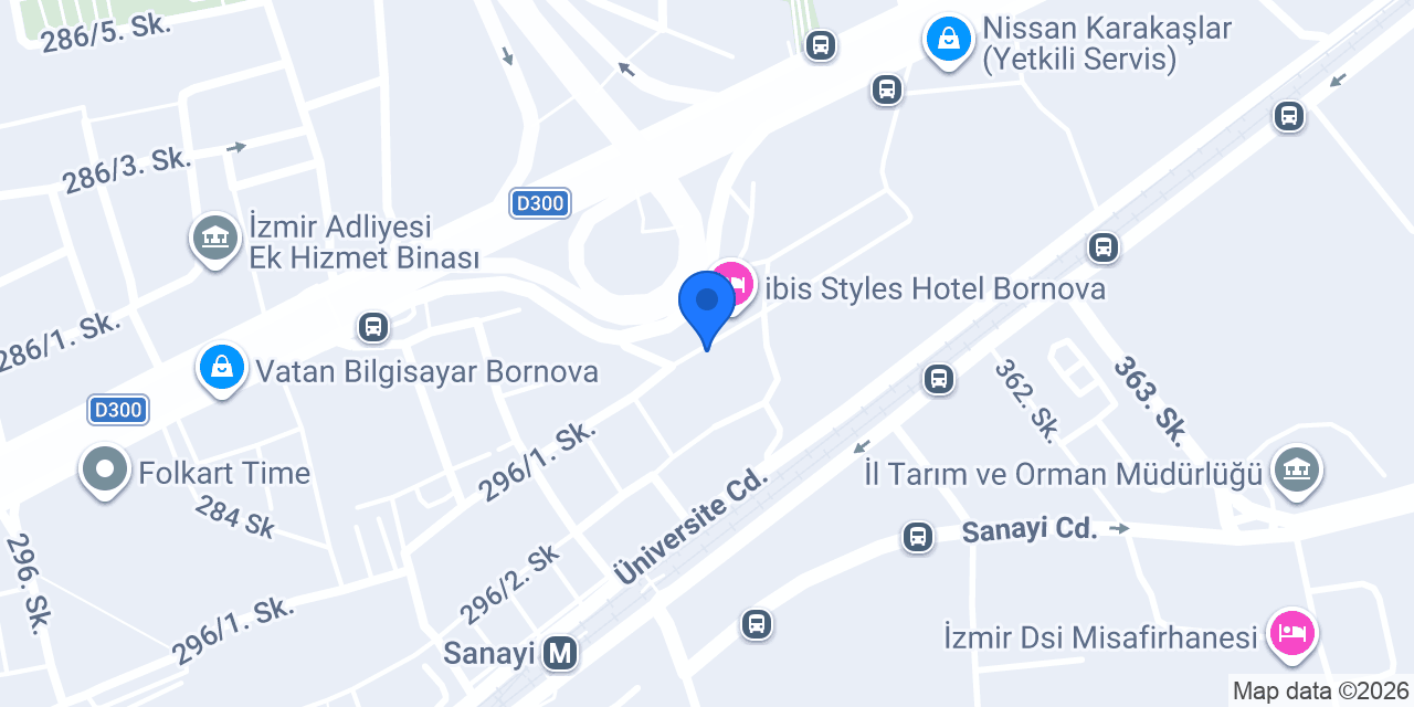 Radisson Blu Hotel & Residences, İzmir Bornova konumu