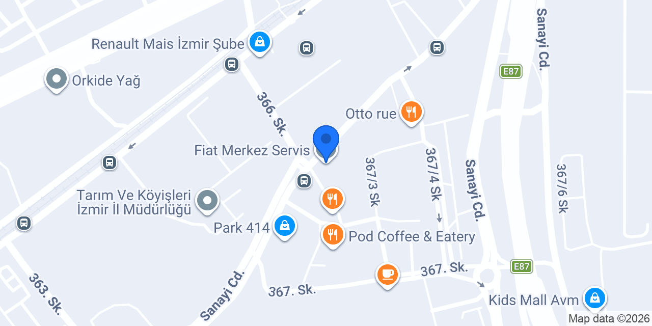 Fiat Merkez Servis konumu