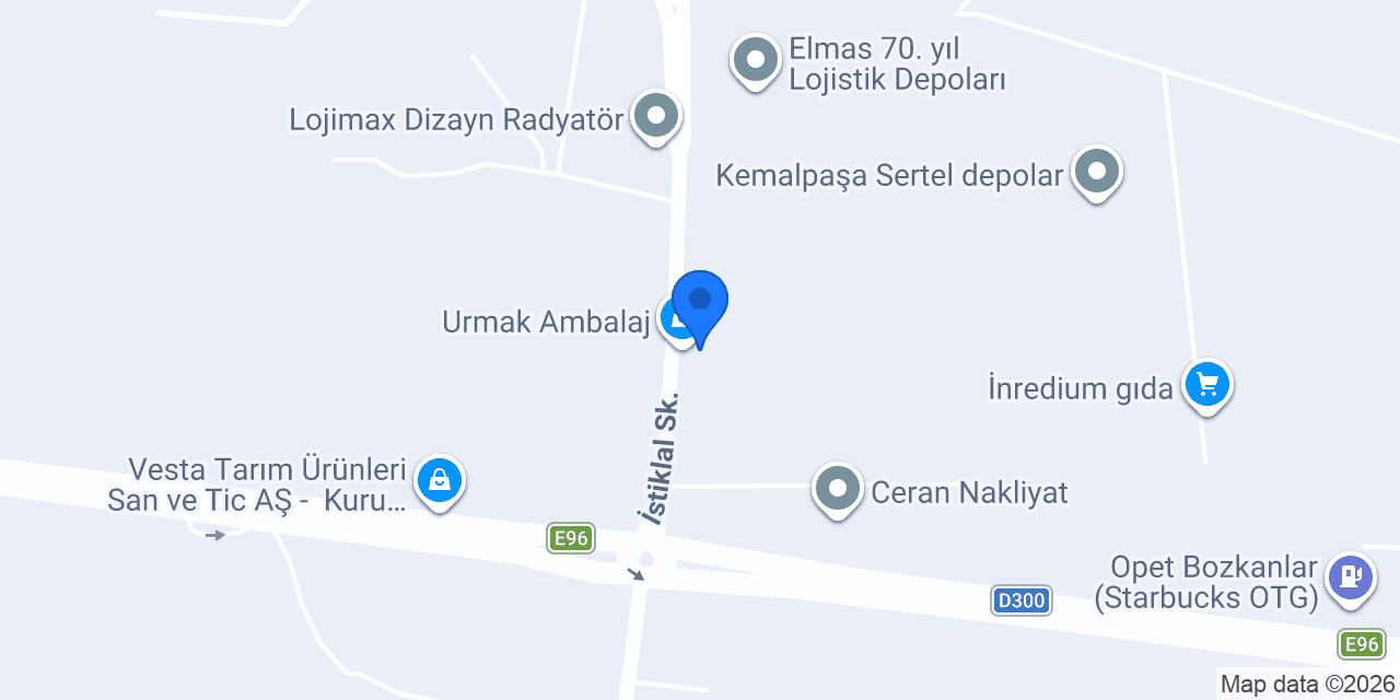 Urmak Ambalaj konumu