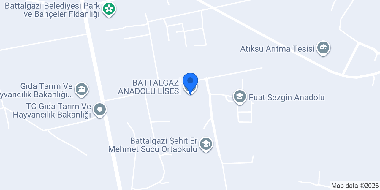 BATTALGAZİ ANADOLU LİSESİ konumu