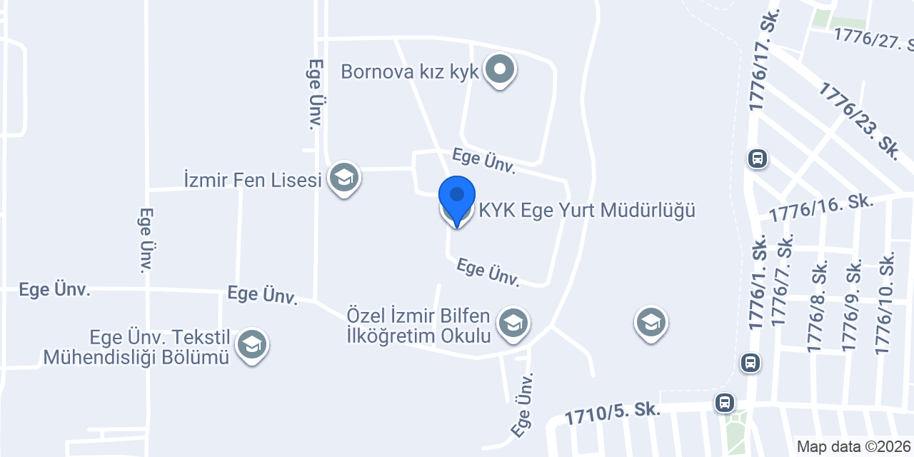 KYK Ege Yurt Müdürlüğü konumu