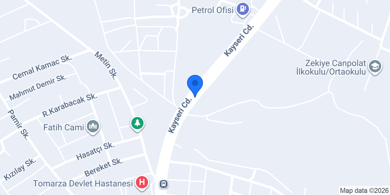 Tomarza Lisesi konumu
