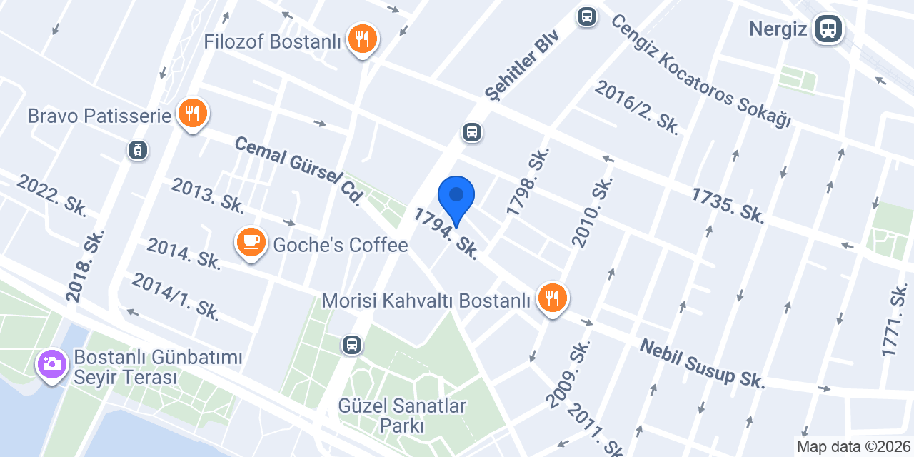 QNB Bostanlı Şubesi konumu