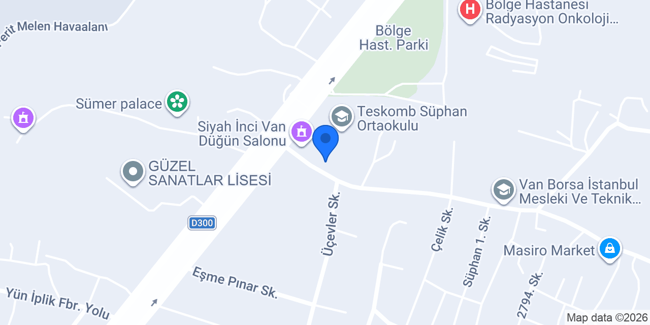 VAN BÖLGE halı saha konumu