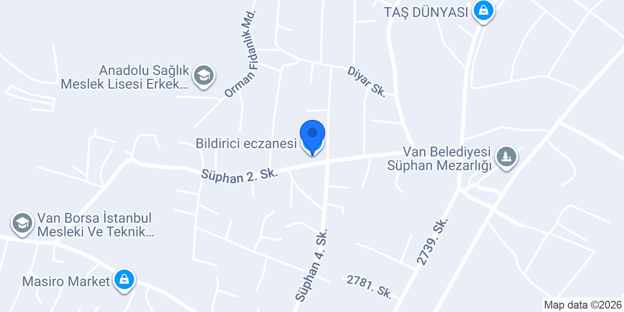 Bildirici eczanesi konumu