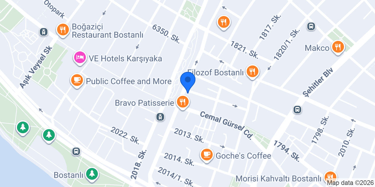 Bonó Bostanlı Coffee&Bakery konumu