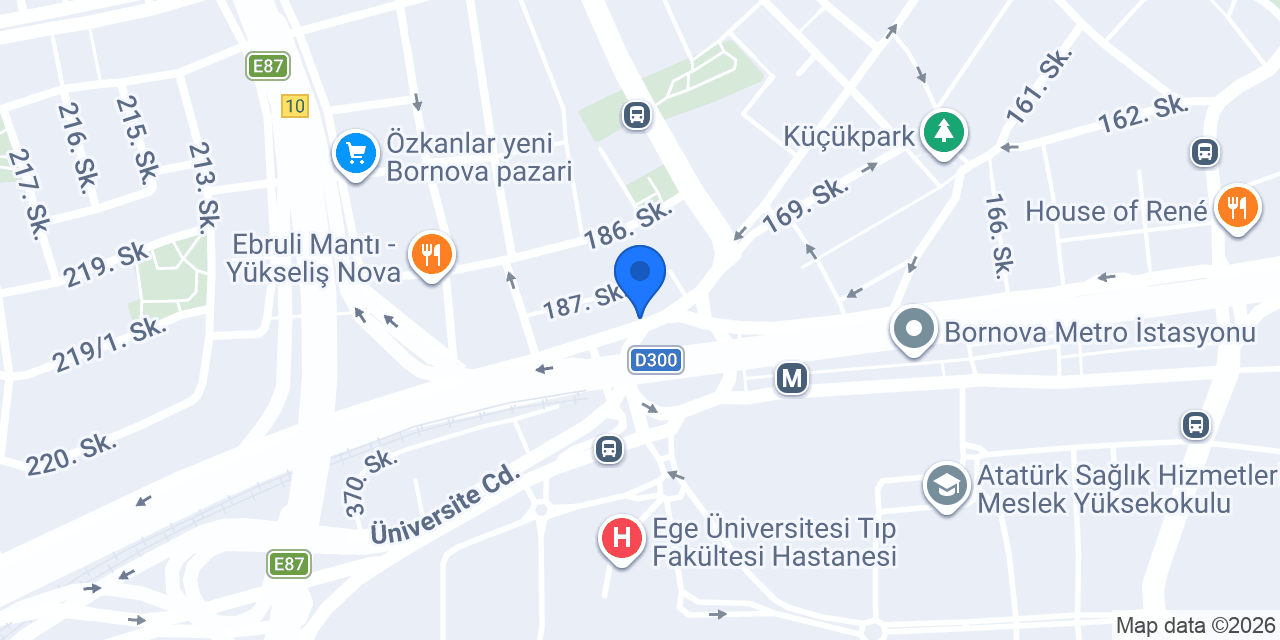 Garanti BBVA Ege Üniversitesi Tıp Fakültesi Şubesi konumu