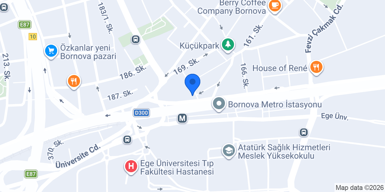BORNOVA İŞLER KİTABEVLERİ konumu