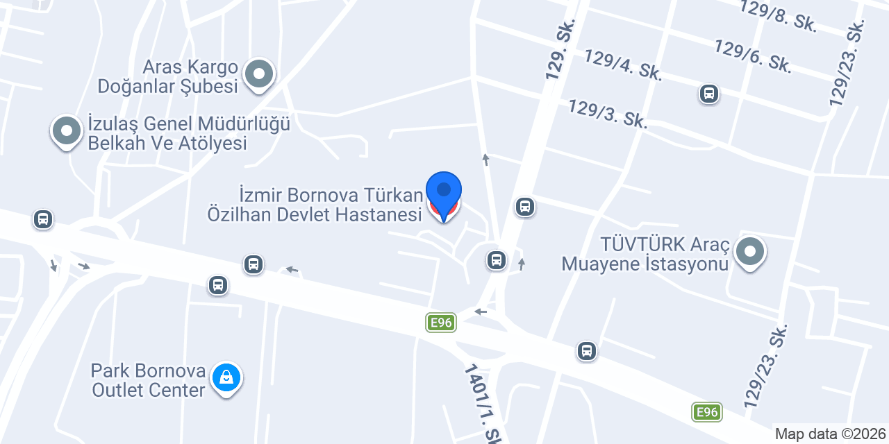 İzmir Bornova Türkan Özilhan Devlet Hastanesi konumu