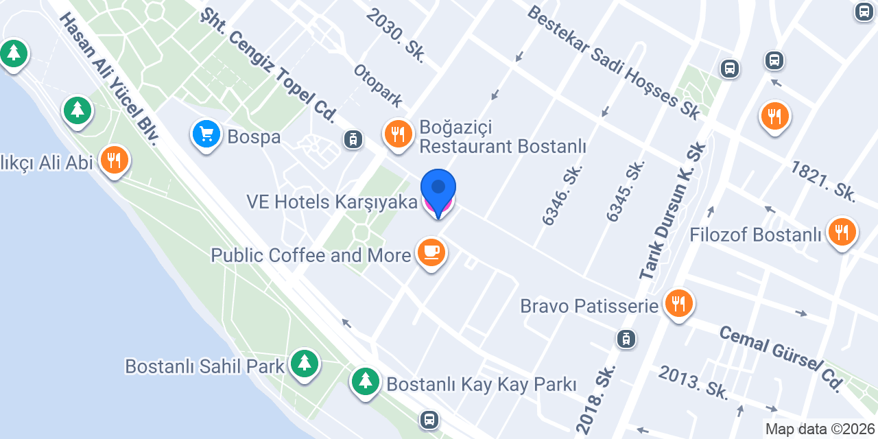 VE Hotels Karşıyaka konumu