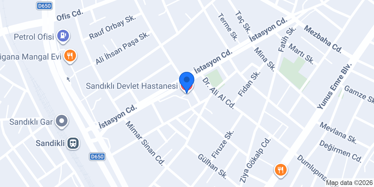 Sandıklı Devlet Hastanesi konumu