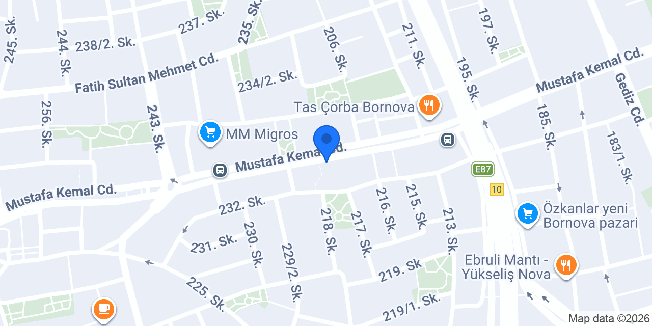 Bornova Serin Akü konumu