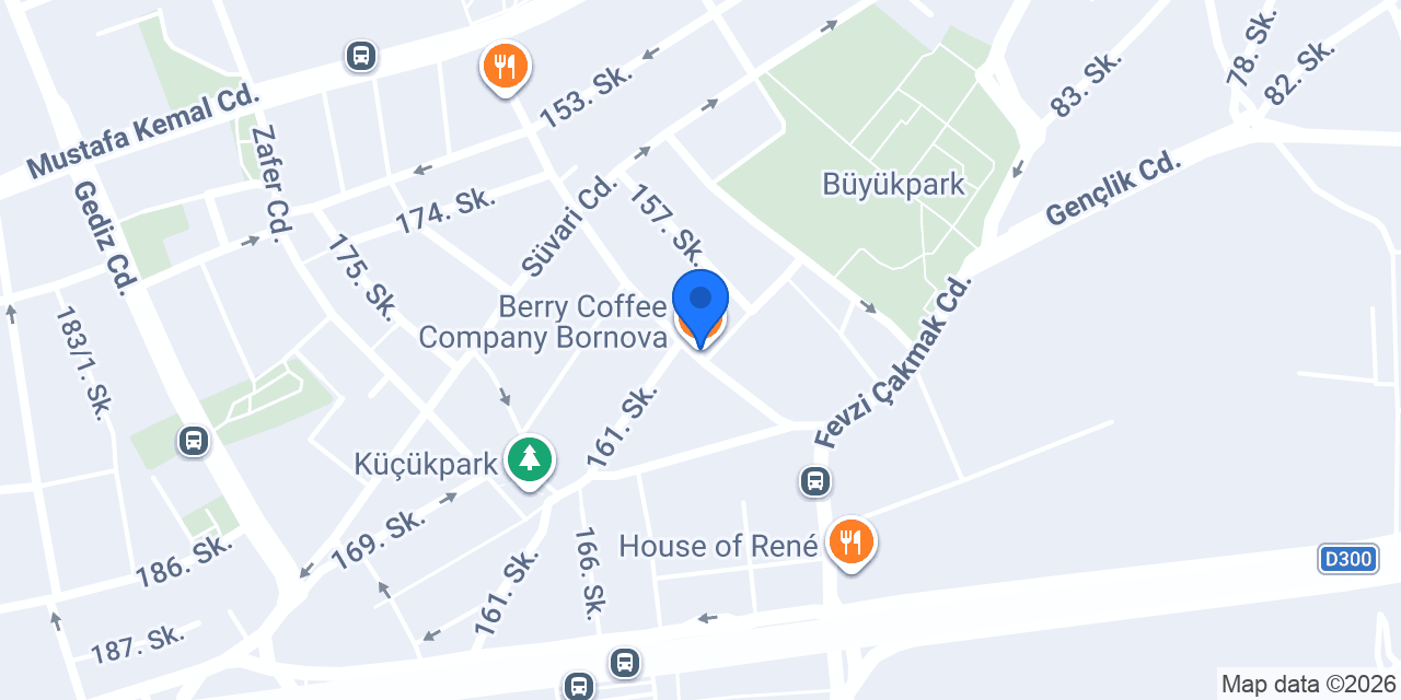 Berry Coffee Company Bornova konumu