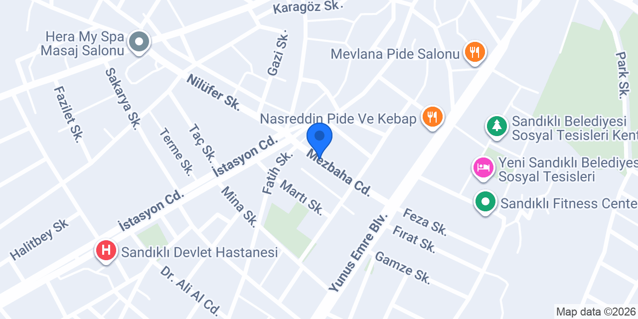 Fettahoğlu Turizm - Sandıklı Şubesi konumu