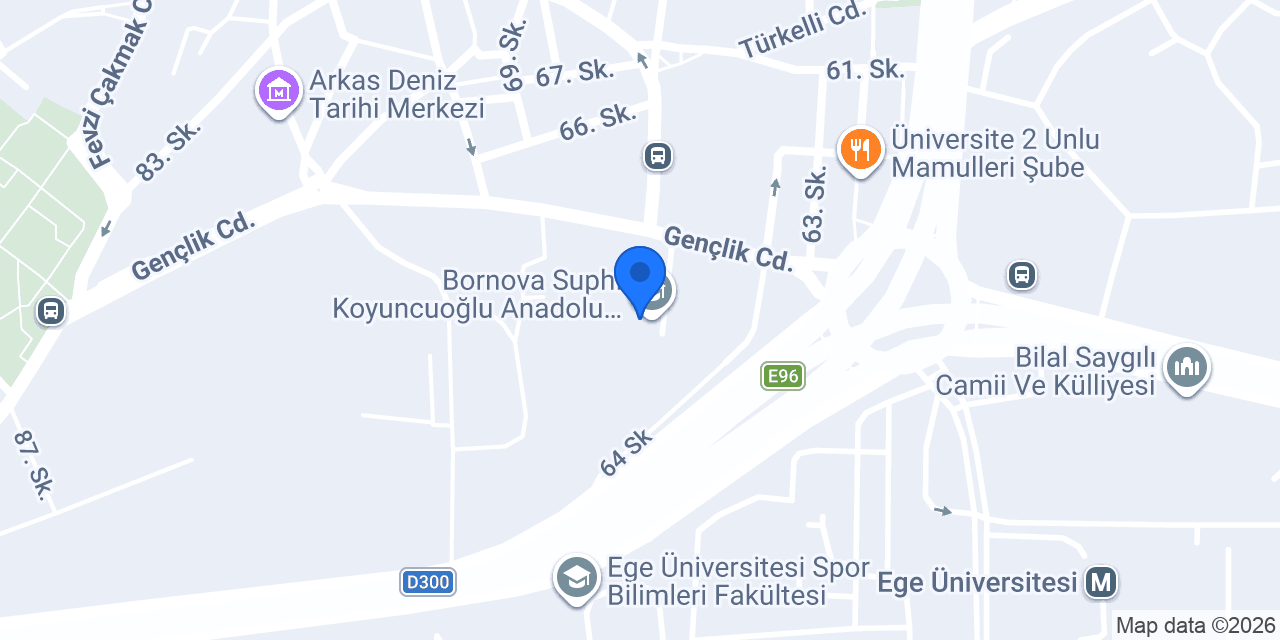Bornova Suphi Koyuncuoğlu Anadolu Lisesi konumu