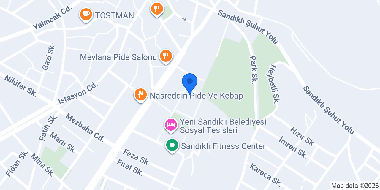 Sandıklı 1 Nolu Aile Sağlık Mrk. konumu