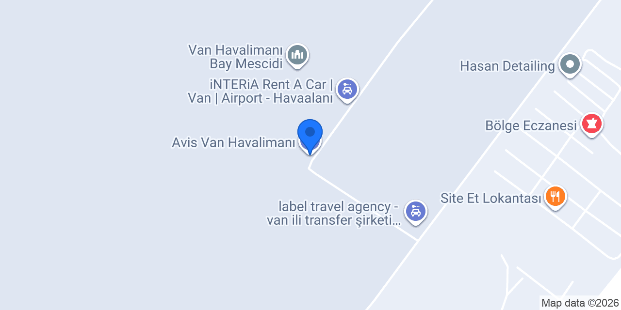 Avis Van Havalimanı konumu