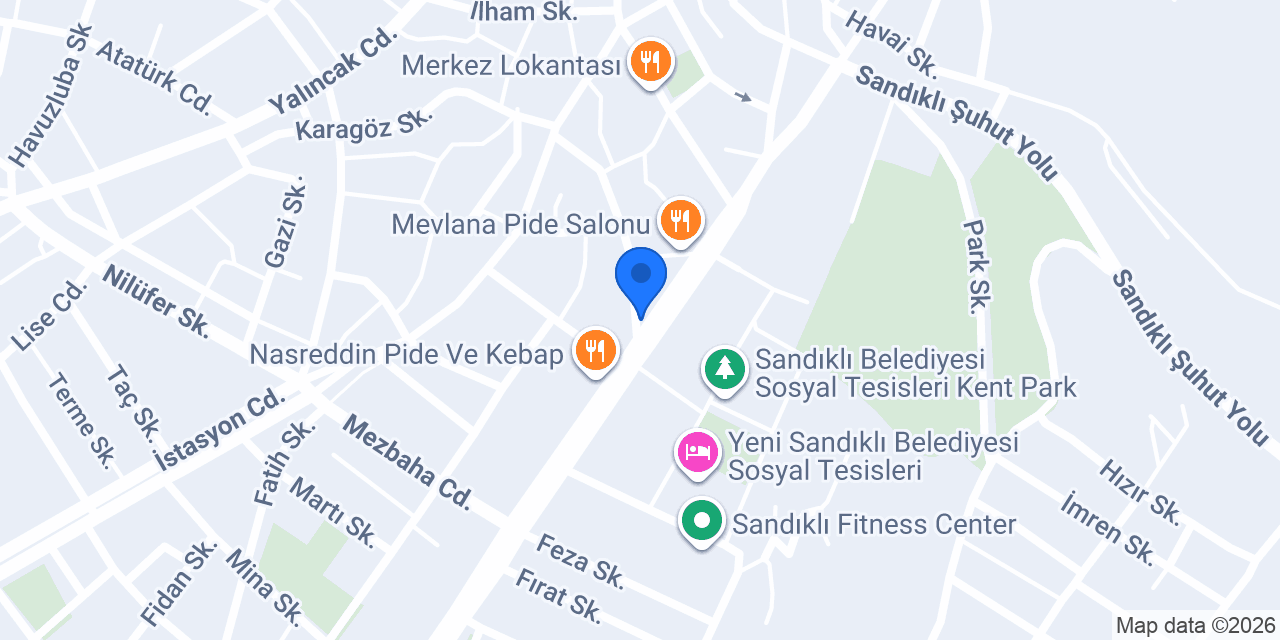 Sürat Kargo Sandıklı Şube konumu