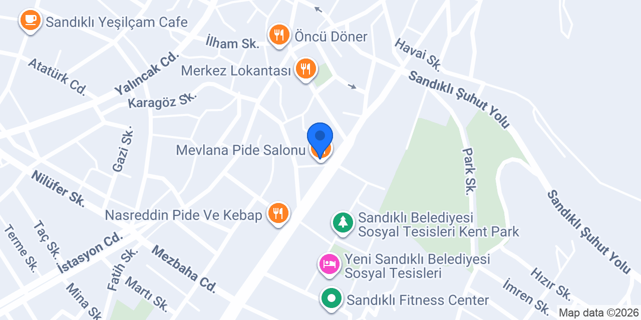 Mevlana Pide Salonu konumu