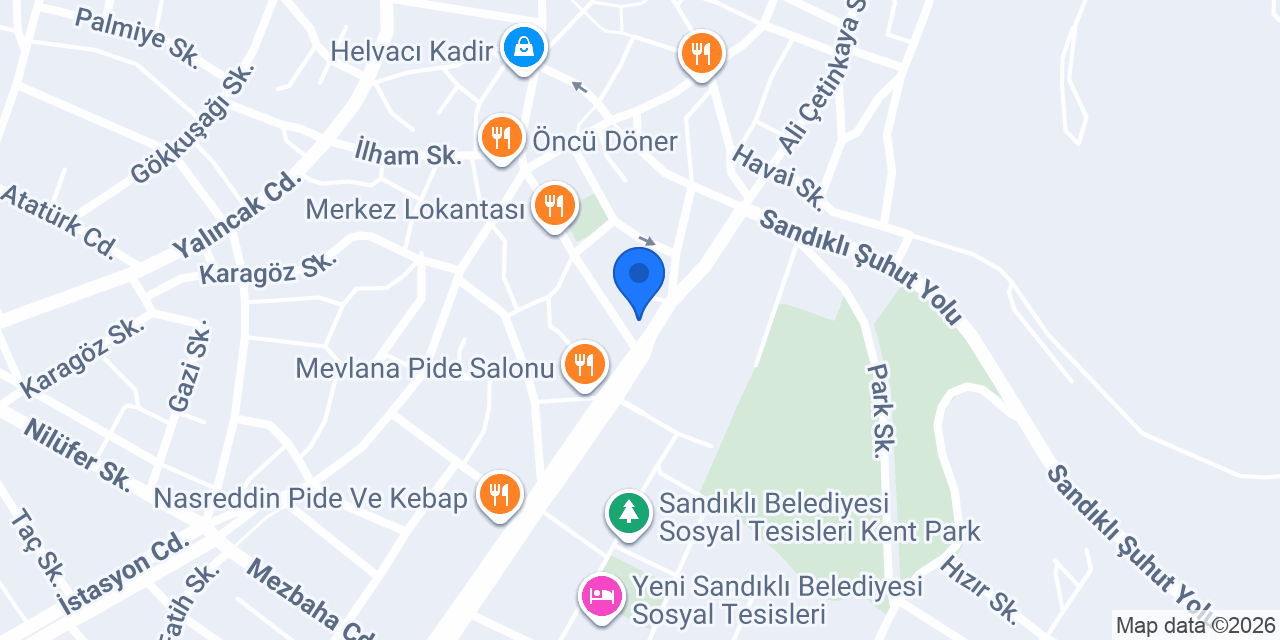 Sandıklı Hisar Rent A Car konumu