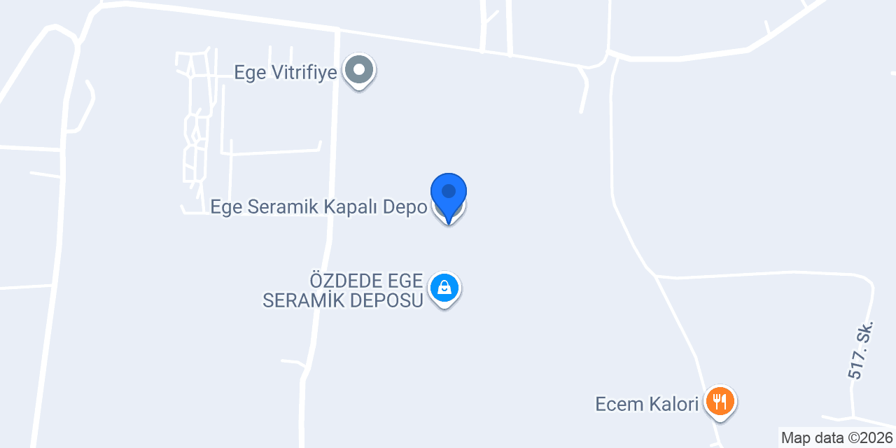 Ege Seramik Kapalı Depo konumu