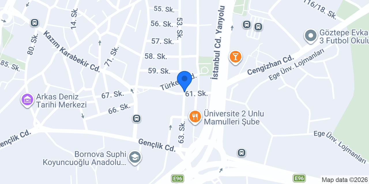 Bornova Çagdaş Sürücü Kursu konumu