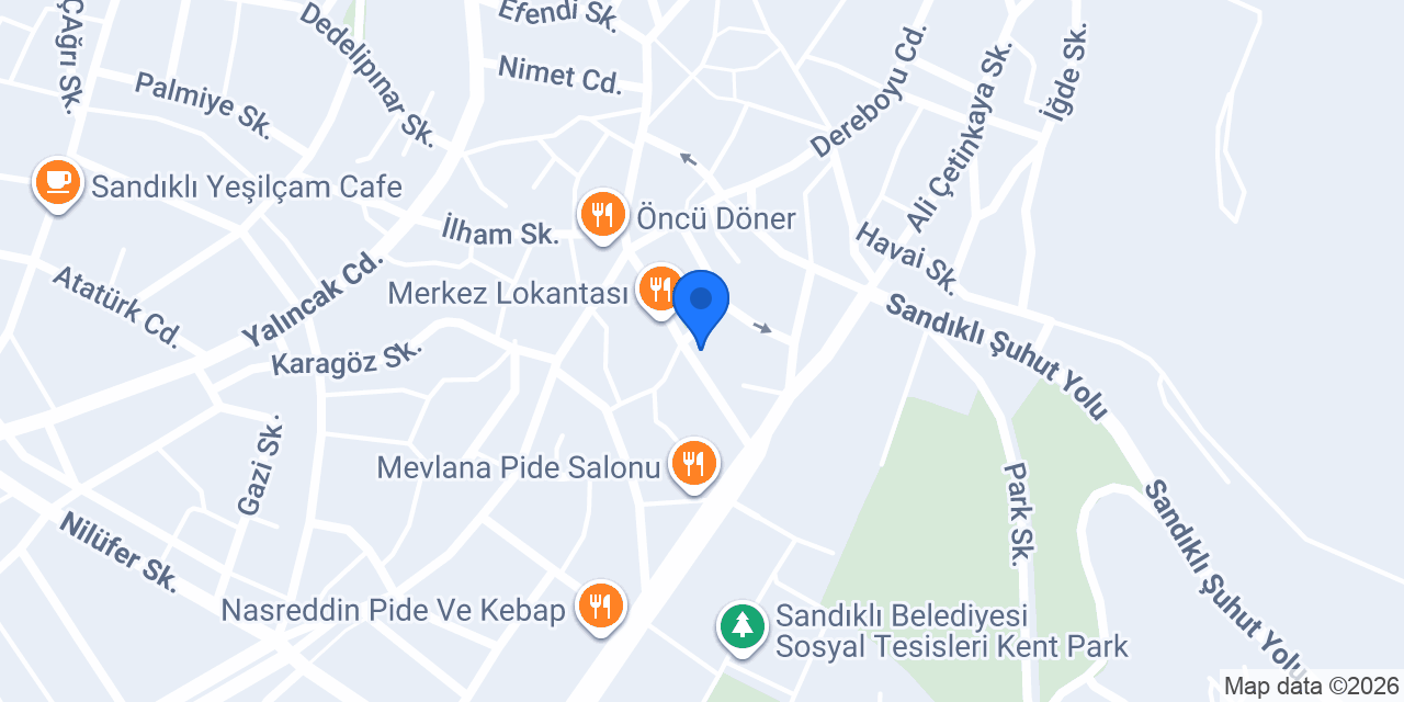 Aras Kargo Sandıklı Şubesi konumu