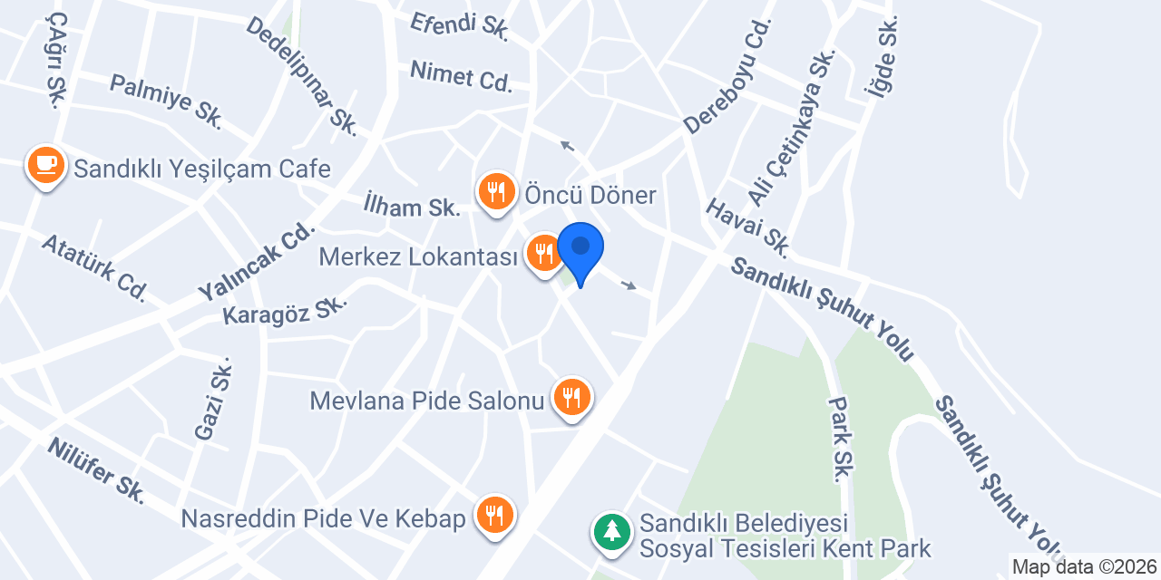 Şekerbank Sandıklı Şubesi konumu