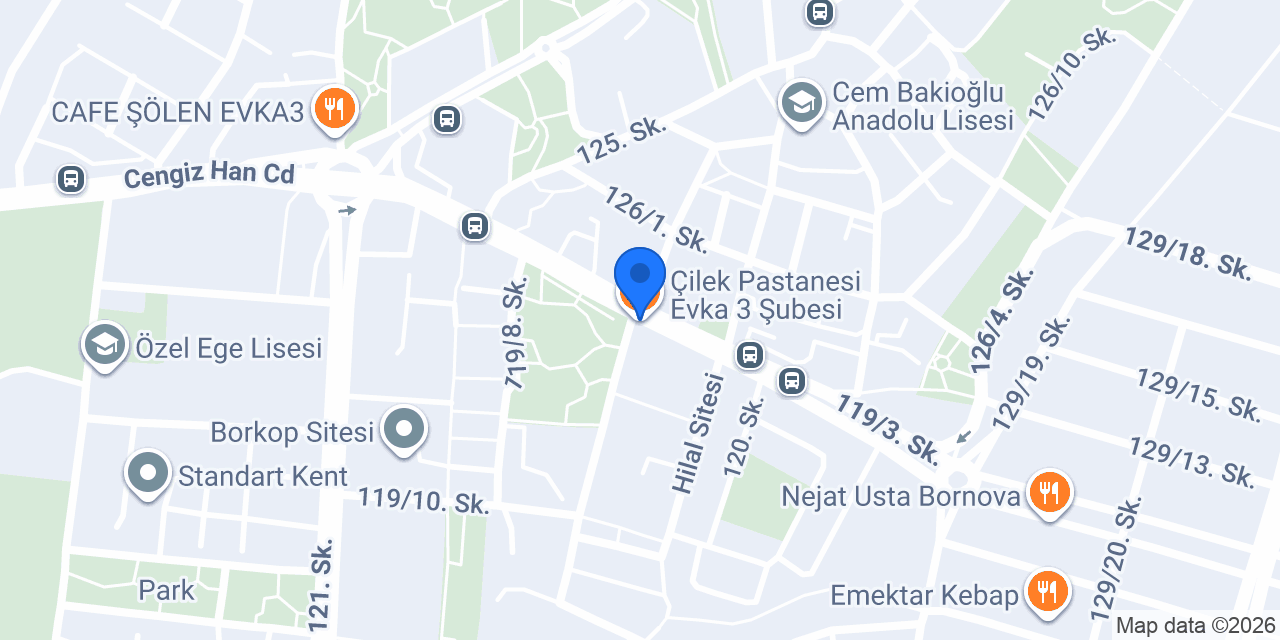 Çilek Pastanesi Evka 3 Şubesi konumu