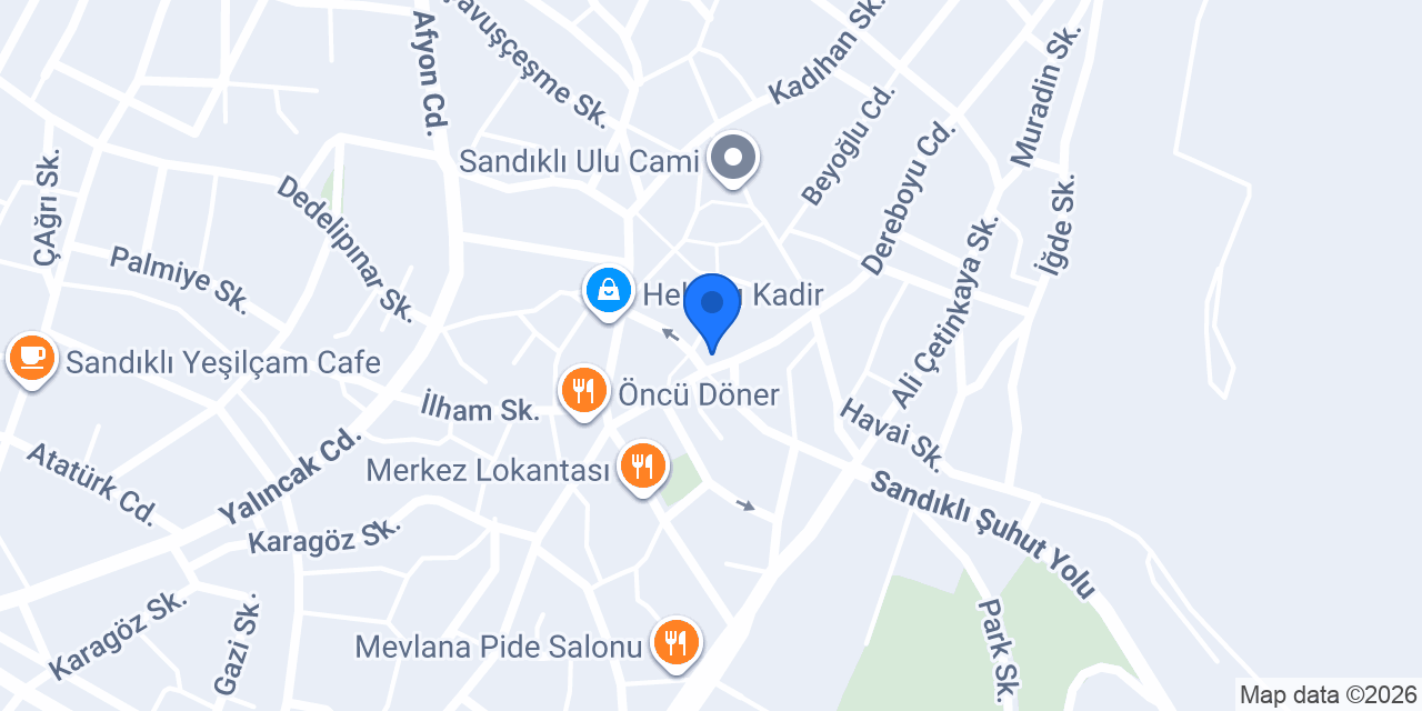 DenizBank Sandıklı Şubesi konumu