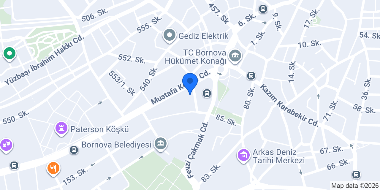 Bornova Kampüs Sürücü Kursu konumu