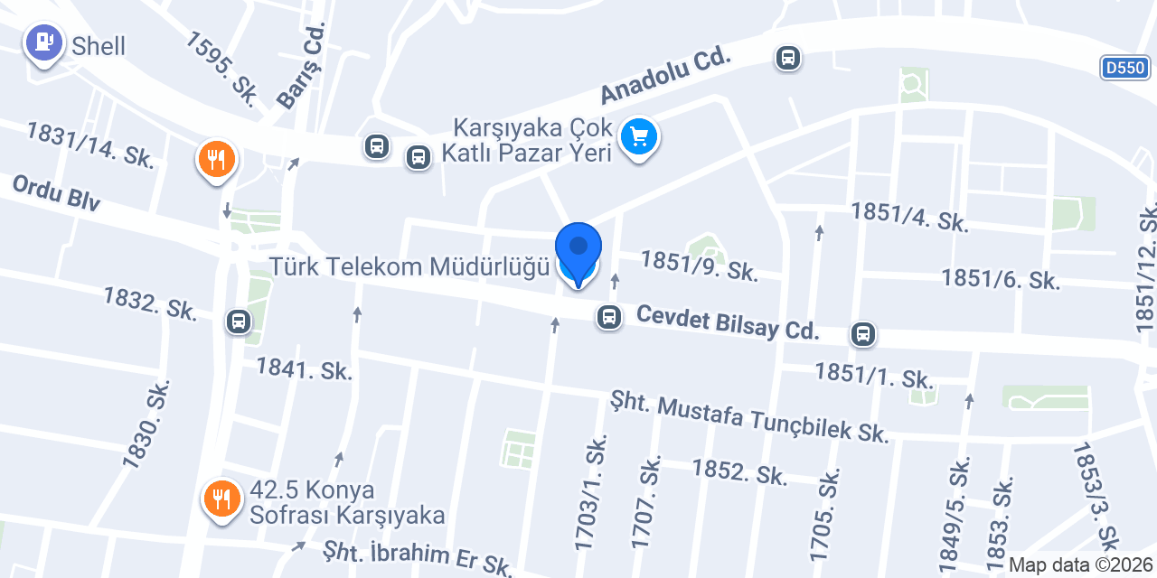 Türk Telekom Müdürlüğü konumu