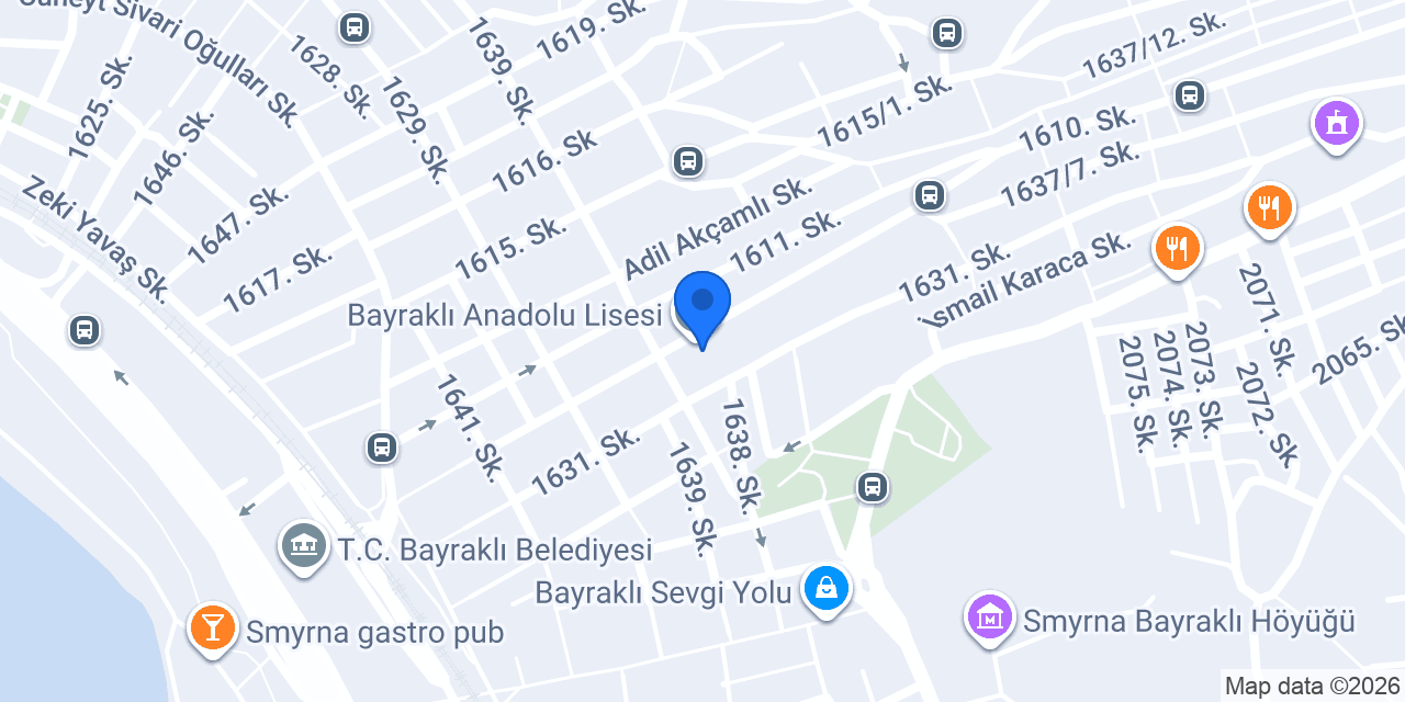 Bayraklı Anadolu Lisesi konumu
