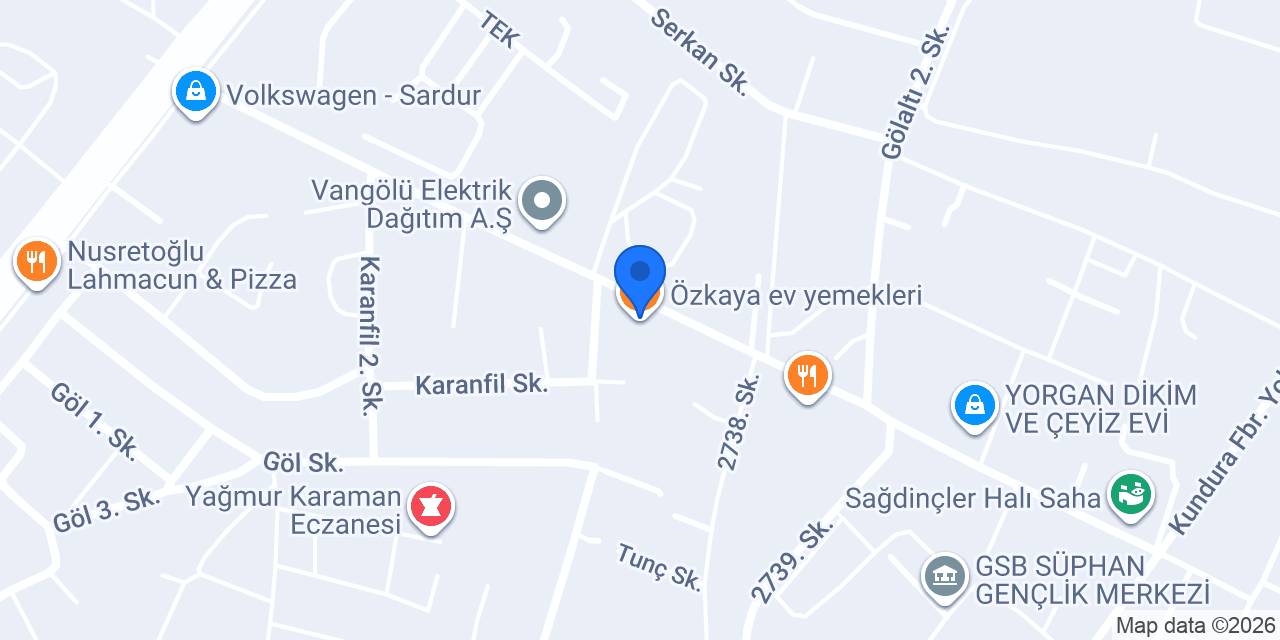 Özkaya ev yemekleri konumu