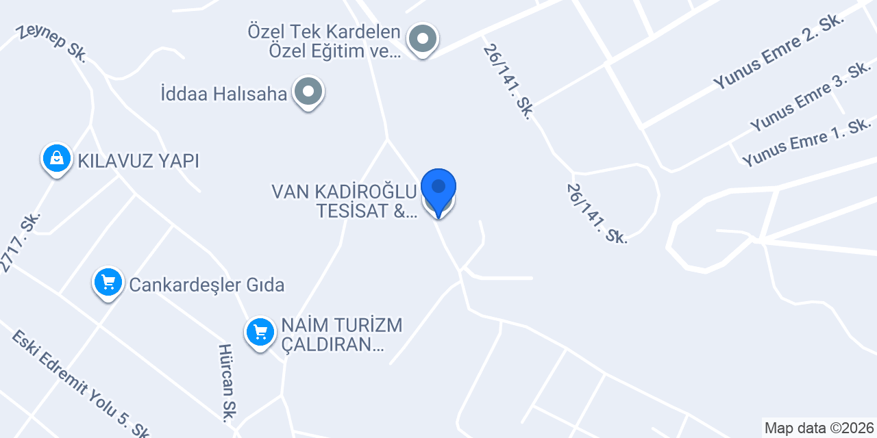 VAN KADİROĞLU TESİSAT & DOĞALGAZ konumu