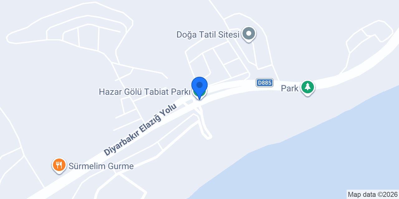 Hazar Gölü Tabiat Parkı konumu