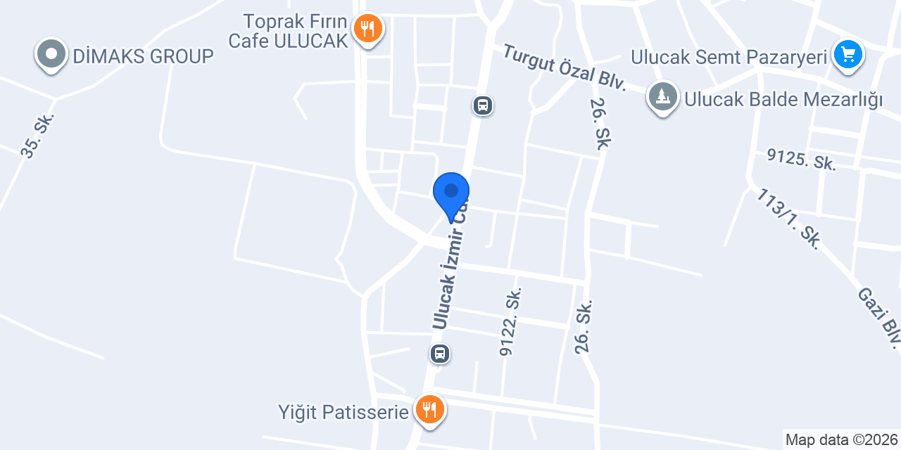 Demiroğlu Baklavaları Ulucak konumu