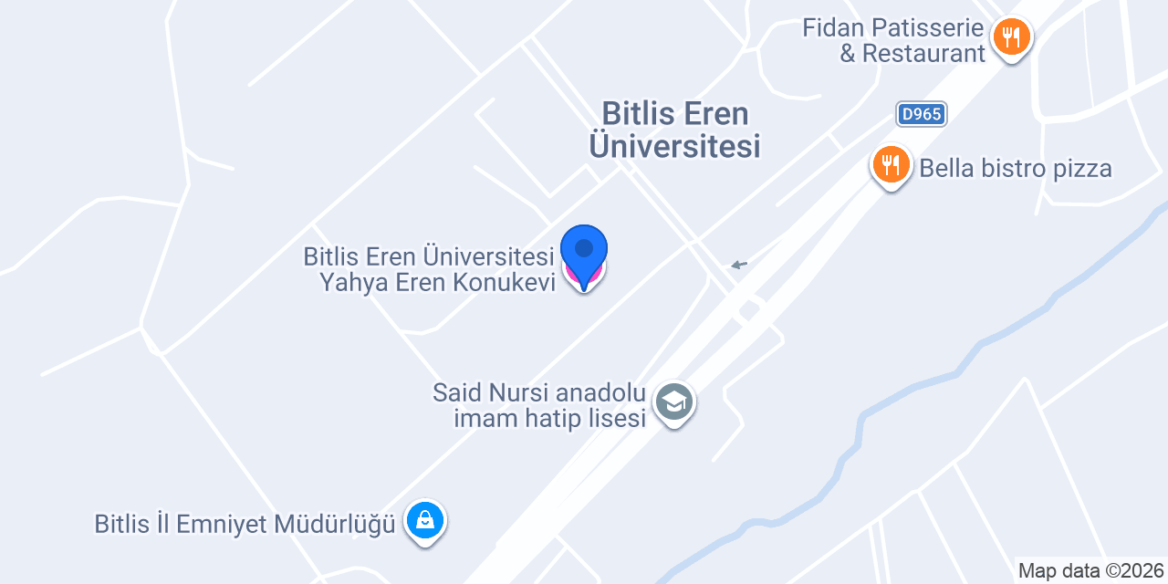 Bitlis Eren Üniversitesi Yahya Eren Konukevi konumu