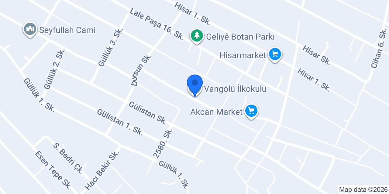 Vangölü İlkokulu konumu