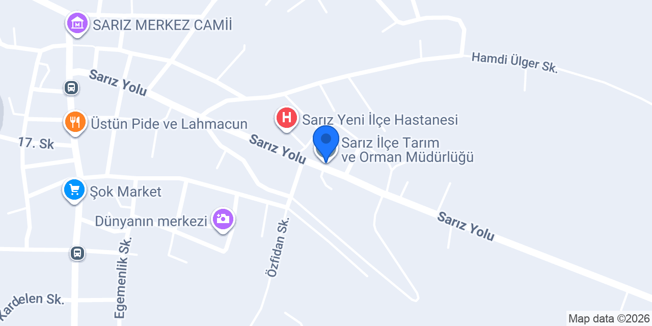 Sarız İlçe Tarım ve Orman Müdürlüğü konumu