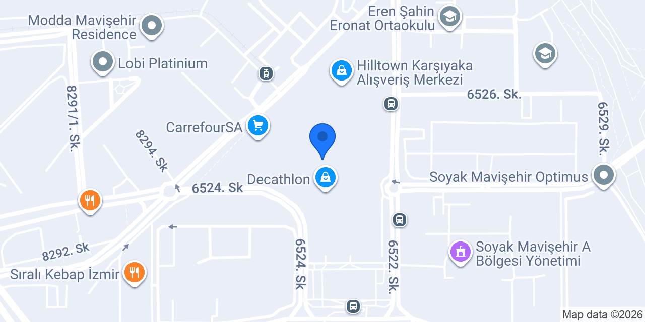 SuperStep İzmir Hilltown AVM konumu