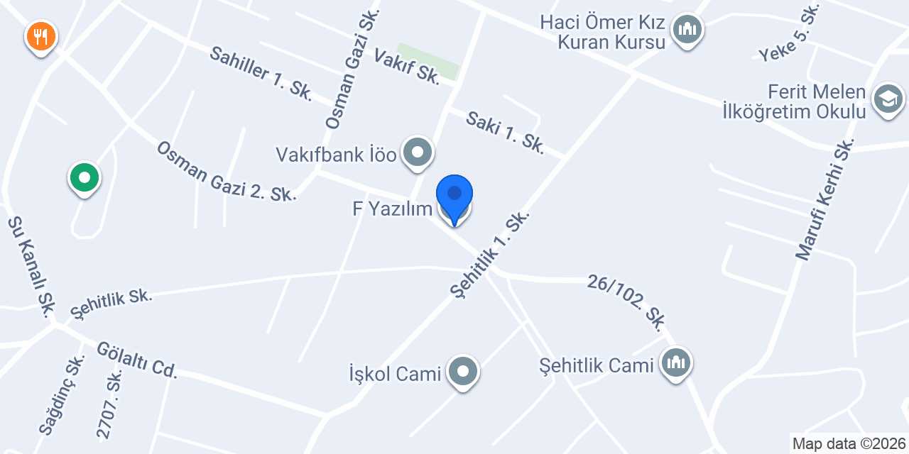 F Yazılım konumu