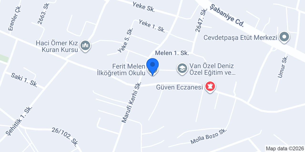Ferit Melen İlköğretim Okulu konumu