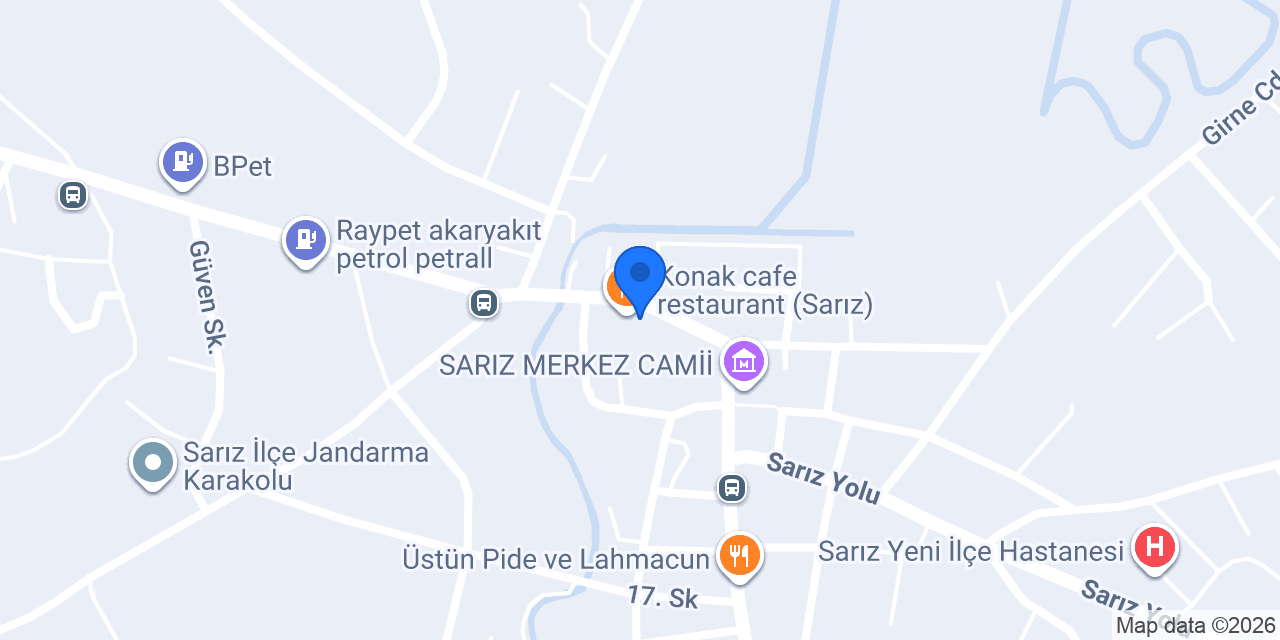 Sarız Belediyesi konumu